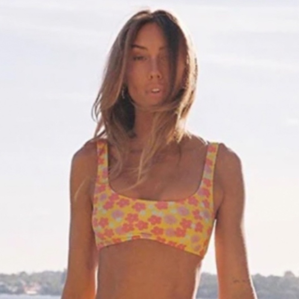 NWT Sabo Skirt L Floral Aster Scoop Bikini Top